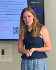 Undergraduate student Maeve Myers presents her white paper on the development of AI talent in the U.S.